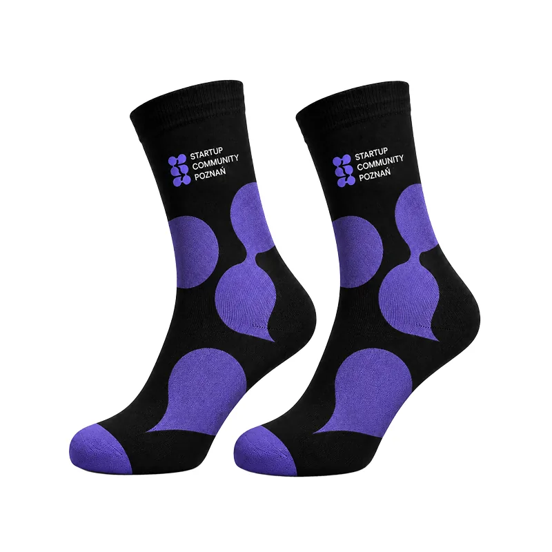 Black socks, logo pattern