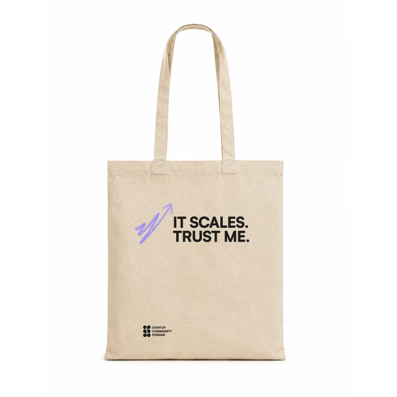 Beige tote bag "It Scales. Trust Me."