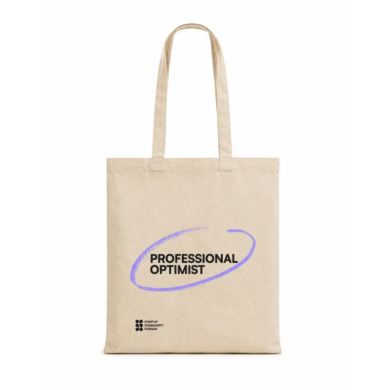 Beige tote bag "Professional Optimist"